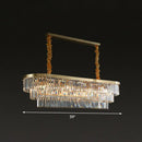 GobekUsa Postmodern Clear Crystal Rod Pendant Light for Dining Room in Brass Finish