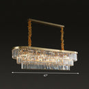 GobekUsa Postmodern Clear Crystal Rod Pendant Light for Dining Room in Brass Finish