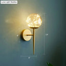 GobekUsa Postmodern Clear Glass Gold Wall Sconce with LED Starry Light Bulbs in Ball Shape