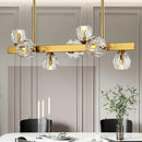 GobekUsa Postmodern Crystal Ball Pendant - Gold Branch Design | 7-Light Island Lighting for Dining Room Ceiling