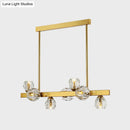 GobekUsa Postmodern Crystal Ball Pendant - Gold Branch Design | 7-Light Island Lighting for Dining Room Ceiling