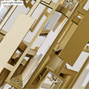 GobekUsa Postmodern Crystal Block Wall Light Fixture: 1 Light Gold Wall Mount for Living Room
