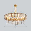 GobekUsa Postmodern Crystal Chandelier for Living Room with Clear Loop Shade
