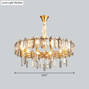 GobekUsa Postmodern Crystal Chandelier for Living Room with Clear Loop Shade