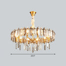 GobekUsa Postmodern Crystal Chandelier for Living Room with Clear Loop Shade