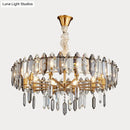 GobekUsa Postmodern Crystal Chandelier for Living Room with Clear Loop Shade