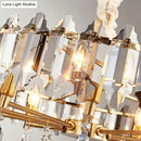 GobekUsa Postmodern Crystal Chandelier for Living Room with Clear Loop Shade
