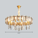 GobekUsa Postmodern Crystal Chandelier for Living Room with Clear Loop Shade