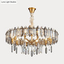 GobekUsa Postmodern Crystal Chandelier for Living Room with Clear Loop Shade
