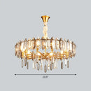 GobekUsa Postmodern Crystal Chandelier for Living Room with Clear Loop Shade