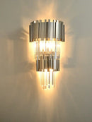 GobekUsa Crystal Golden LED Wall Sconce Stainless Steel Postmodern Art Deco Wall Light