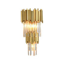GobekUsa Crystal Golden LED Wall Sconce Stainless Steel Postmodern Art Deco Wall Light