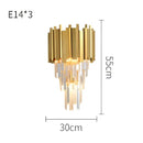 GobekUsa Crystal Golden LED Wall Sconce Stainless Steel Postmodern Art Deco Wall Light