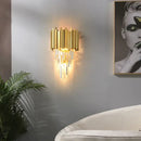 GobekUsa Crystal Golden LED Wall Sconce Stainless Steel Postmodern Art Deco Wall Light