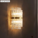GobekUsa Postmodern Crystal Rod Brass Sconce Light - Half-Cylinder Wall Fixture