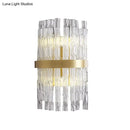 GobekUsa Postmodern Crystal Rod Brass Sconce Light - Half-Cylinder Wall Fixture