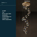 GobekUsa Crystal Stone Copper Chandelier - LED Postmodern 2025 Lighting for Staircase