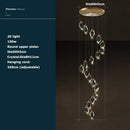 GobekUsa Crystal Stone Copper Chandelier - LED Postmodern 2025 Lighting for Staircase