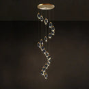 GobekUsa Crystal Stone Copper Chandelier - LED Postmodern 2025 Lighting for Staircase