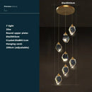 GobekUsa Crystal Stone Copper Chandelier - LED Postmodern 2025 Lighting for Staircase