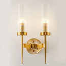 GobekUsa Postmodern Cylindrical Wall Mount Light in Gold with Clear Ribbed Glass - Perfect for Stairway Lighting
