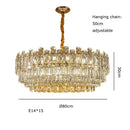 GobekUsa Gold Lustre Chandelier LED Crystal Light Fixture - Postmodern Luxury Hanging Lamp