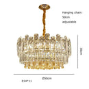 GobekUsa Gold Lustre Chandelier LED Crystal Light Fixture - Postmodern Luxury Hanging Lamp