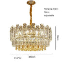 GobekUsa Gold Lustre Chandelier LED Crystal Light Fixture - Postmodern Luxury Hanging Lamp