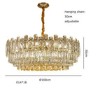 GobekUsa Gold Lustre Chandelier LED Crystal Light Fixture - Postmodern Luxury Hanging Lamp