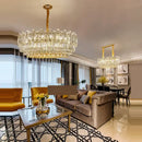 GobekUsa Gold Lustre Chandelier LED Crystal Light Fixture - Postmodern Luxury Hanging Lamp