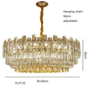 GobekUsa Gold Lustre Chandelier LED Crystal Light Fixture - Postmodern Luxury Hanging Lamp