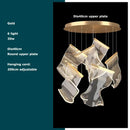 GobekUsa Golden Love Paper Chandelier: Postmodern LED Designer Lighting for Foyer