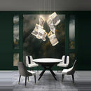 GobekUsa Golden Love Paper Chandelier: Postmodern LED Designer Lighting for Foyer