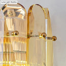 GobekUsa Postmodern Faceted Crystal Gold Sconce Light - Half-Cylinder Wall Mount for Bedroom
