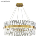 GobekUsa Postmodern Geometric K9 Crystal Pendant Light in Gold for Bedroom or Island with LED