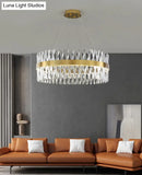 GobekUsa Postmodern Geometric K9 Crystal Pendant Light in Gold for Bedroom or Island with LED