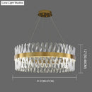 GobekUsa Postmodern Geometric K9 Crystal Pendant Light in Gold for Bedroom or Island with LED