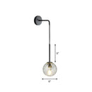 GobekUsa Postmodern Glass Globe Wall Lamp for Bedroom - 1-Light Wall Mount Fixture