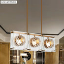 GobekUsa Postmodern Clear Crystal Gold Hanging Kitchen Island Light