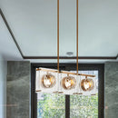 GobekUsa Postmodern Clear Crystal Gold Hanging Kitchen Island Light