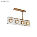 GobekUsa Postmodern Clear Crystal Gold Hanging Kitchen Island Light
