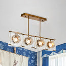 GobekUsa Postmodern Clear Crystal Gold Hanging Kitchen Island Light