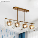 GobekUsa Postmodern Clear Crystal Gold Hanging Kitchen Island Light