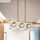 GobekUsa Postmodern Clear Crystal Gold Hanging Kitchen Island Light