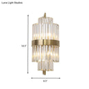 GobekUsa Postmodern Crystal Block Wall Sconce in Gold with 2 Cylinder Lights - Ideal for Corridors