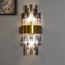 GobekUsa Fluted Glass Cylinder Wall Light – Postmodern Brass Hallway Sconce (1-Light Fixture)