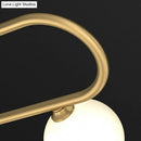 GobekUsa Postmodern Gold Linear Island Pendant Light with Ivory Ball Glass - LED Hanging Lamp