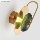 GobekUsa Postmodern Brushed Gold Glass Disc Wall Sconce - Wall Mounted Lamp for Living Room