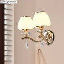 GobekUsa Postmodern White Glass Wall Sconce with Crystal Drop
