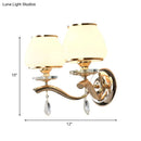 GobekUsa Postmodern White Glass Wall Sconce with Crystal Drop